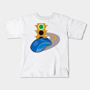 Computer Mouse on the Road  Traffic Light Retro Kids T-Shirt